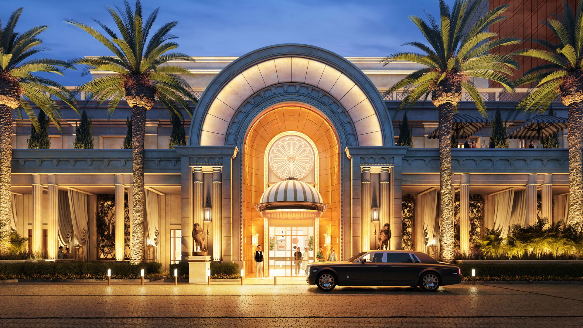 Wynn Resort Grand Entrance at Night
