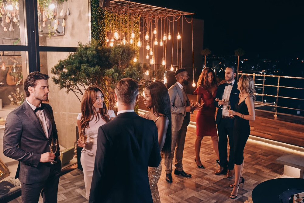 Elite investor networking event at luxury rooftop venue in Al Marjan Island